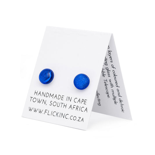 Dichroic Glass Earrings – Deep Blue
