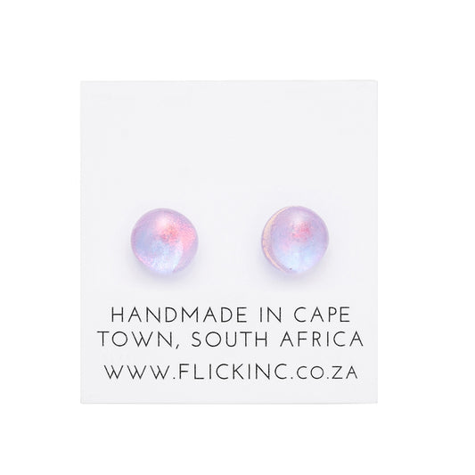 Dichroic Glass Earrings  – Flamingo Sky