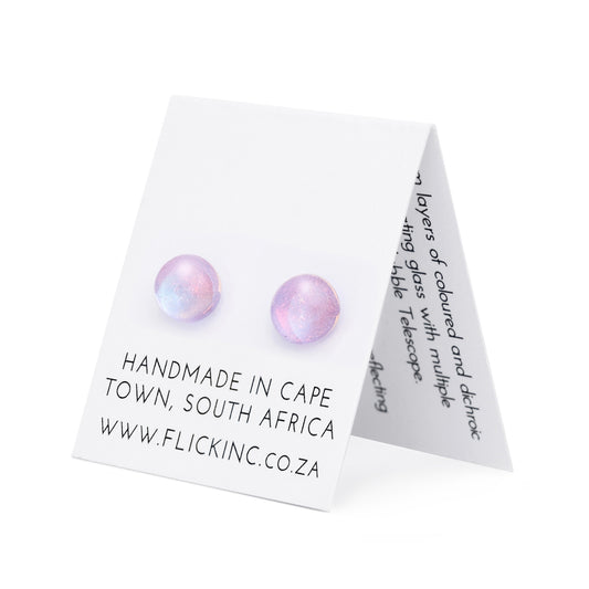 Dichroic Glass Earrings  – Flamingo Sky