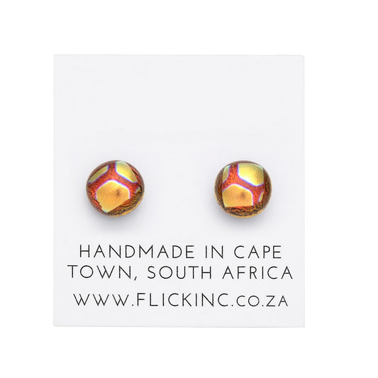 Dichroic Glass Earrings  – Leopard Spots