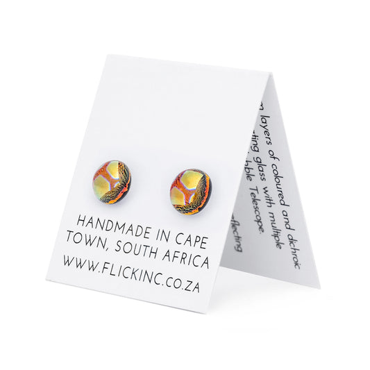 Dichroic Glass Earrings  – Leopard Spots