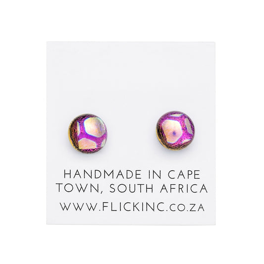 Dichroic Glass Earrings – Purple Iridescent