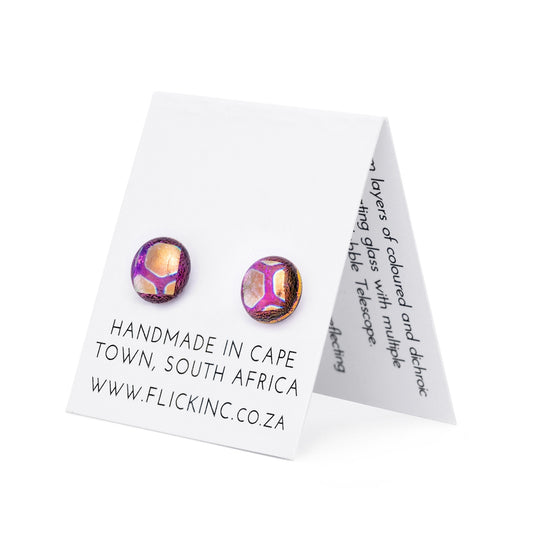 Dichroic Glass Earrings – Purple Iridescent