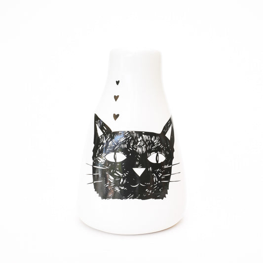 Short Vase – Black Cat Love