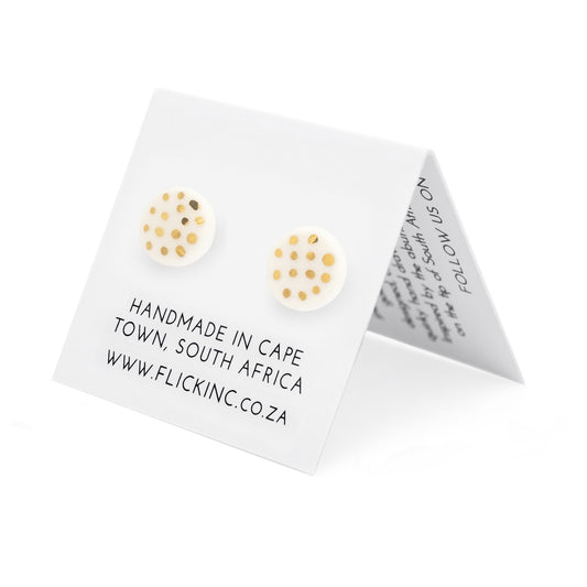 Porcelain Stud Earrings – Golden Starry Night