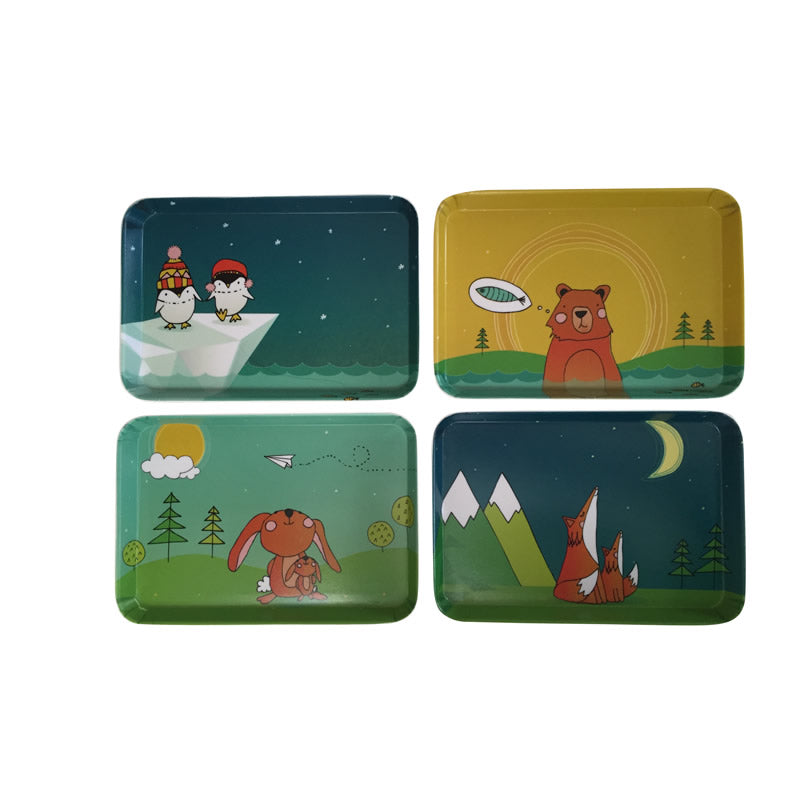Foxes Looking at the Moon Tray