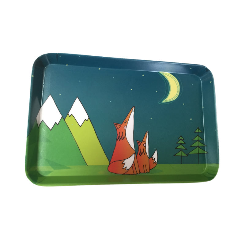 Foxes Looking at the Moon Tray